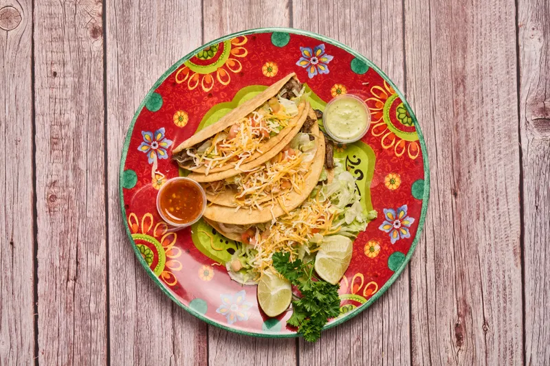 Tacos Tejanos (Crispy Tacos) With Rice and Beans