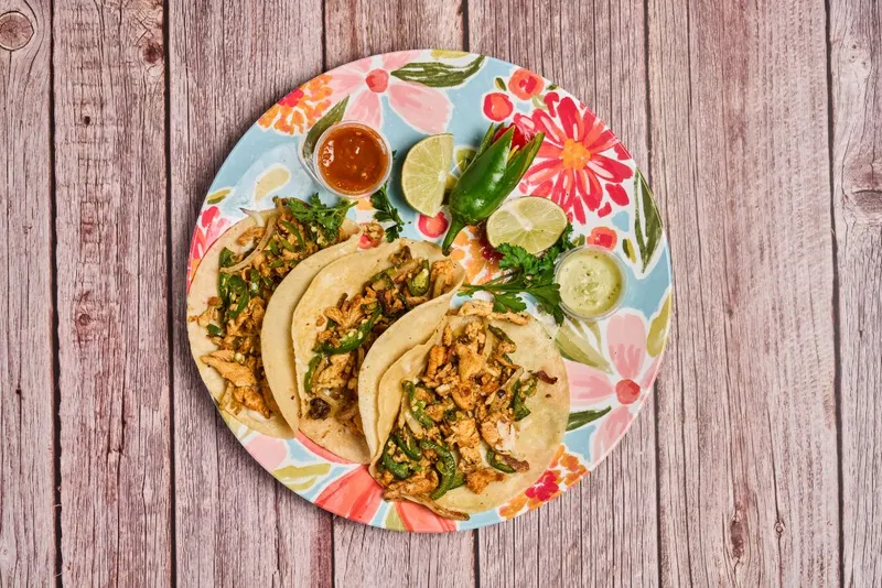 Tacos Alambrados With Rice and Beans