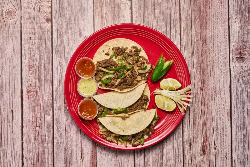 Tacos Duranguenses With Rice and Beans