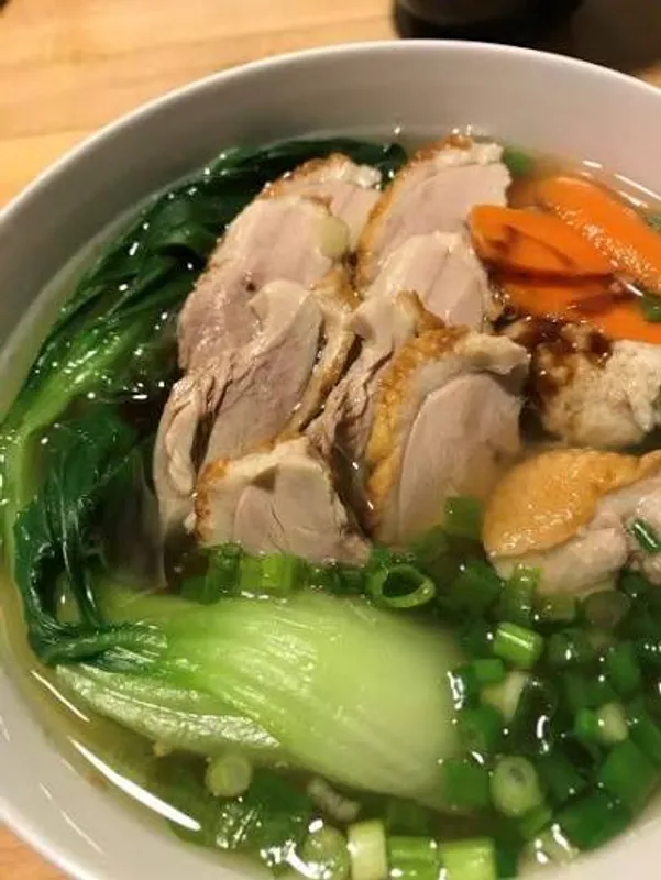 Duck egg noodle soup