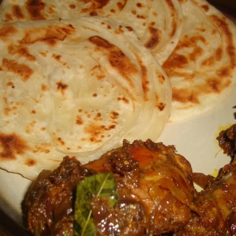 Porotta (2)+Chicken Curry