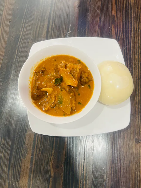 Ogbono soup with fufu or pounded yam