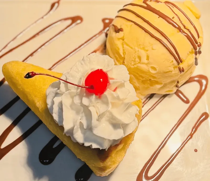 Fried Cheese Cake With Ice Cream
