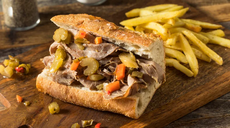 Italian Beef Sandwich With Fries