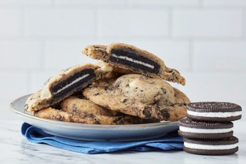 Cookies & Cream Stuffed Cookie made with Oreo Cookie