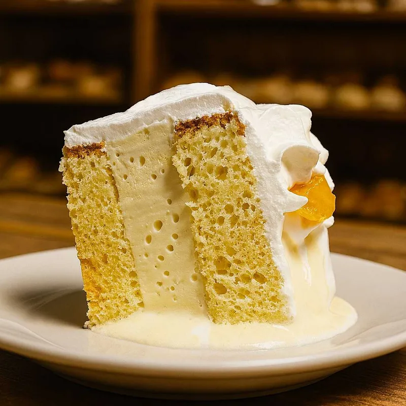 Tres Leches Con Flan Slice