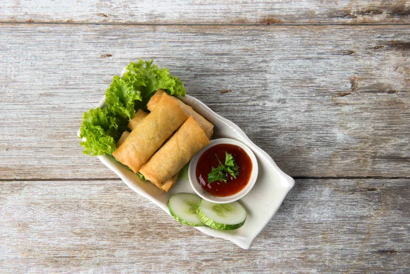 Shrimp Suya Spring Rolls