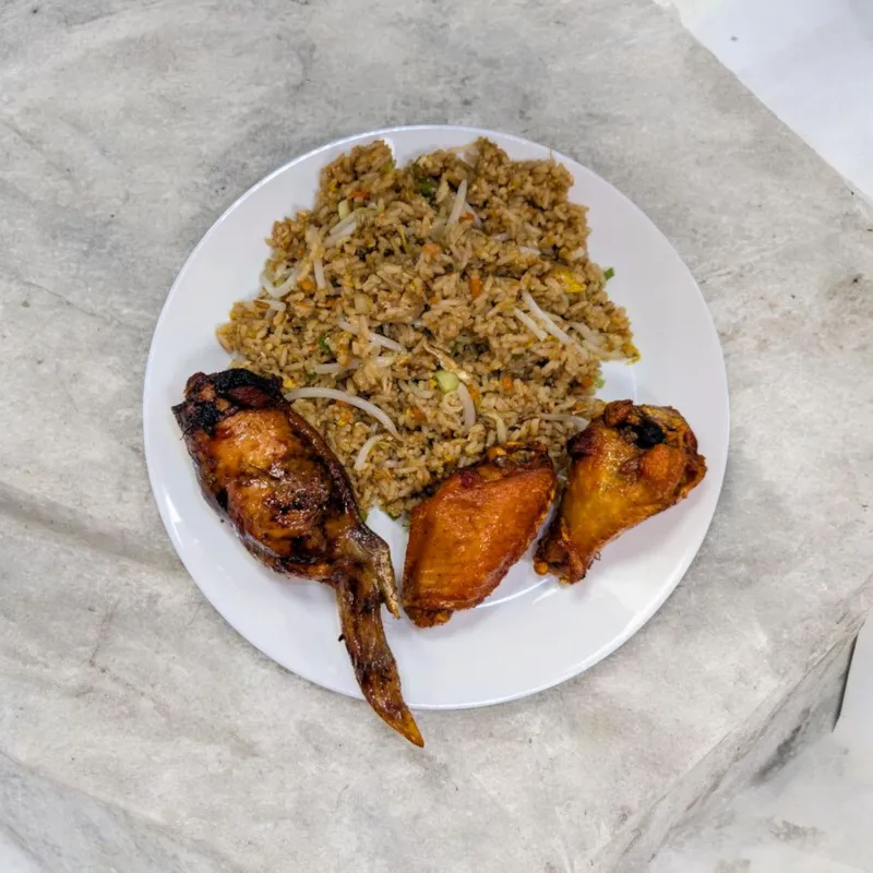 Fried Rice With (1) Stuffed Wing and (2) Chicken Wing Combo