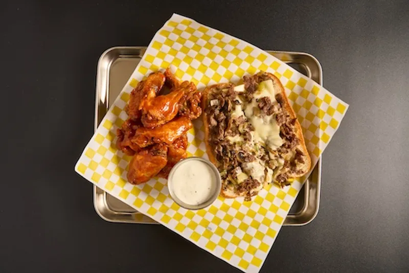 Philly with 6pcs Wing & Drink