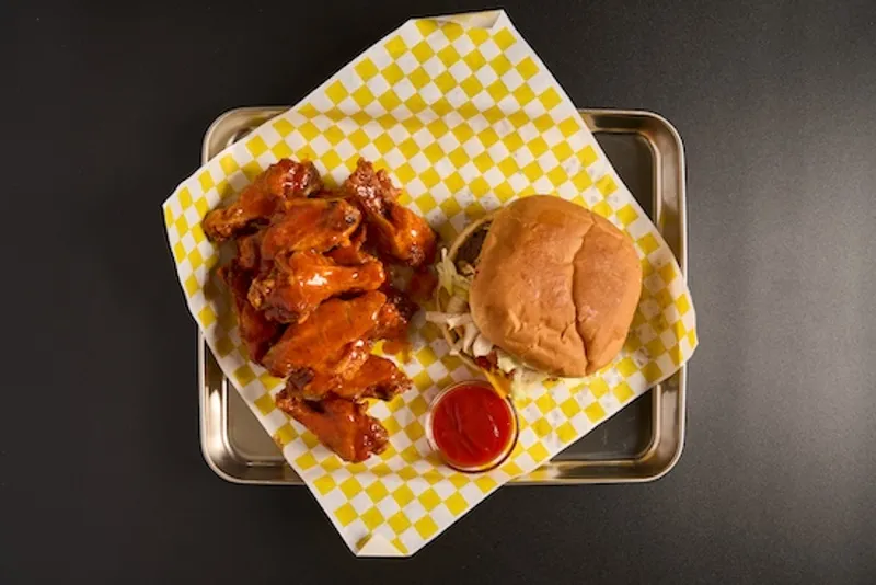 Burger with 6pcs Wings