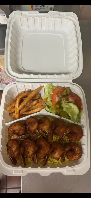 #50. Fried Shrimp + Rice + Salad