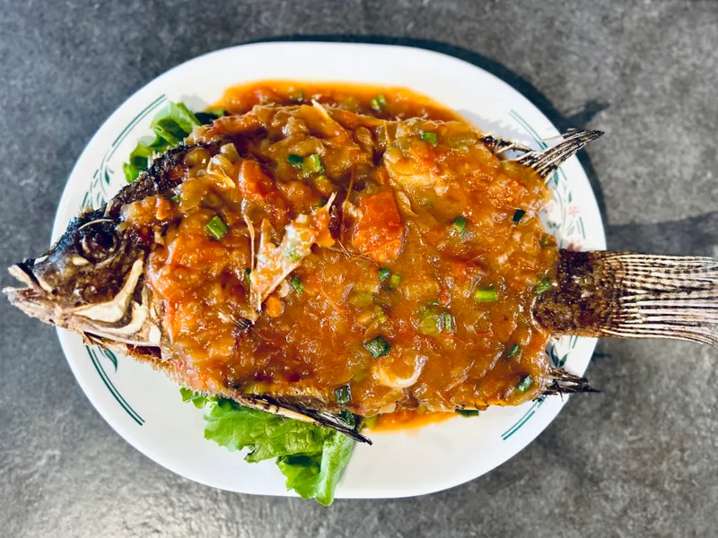 S2.Deep Fried Tomato  Tilapia