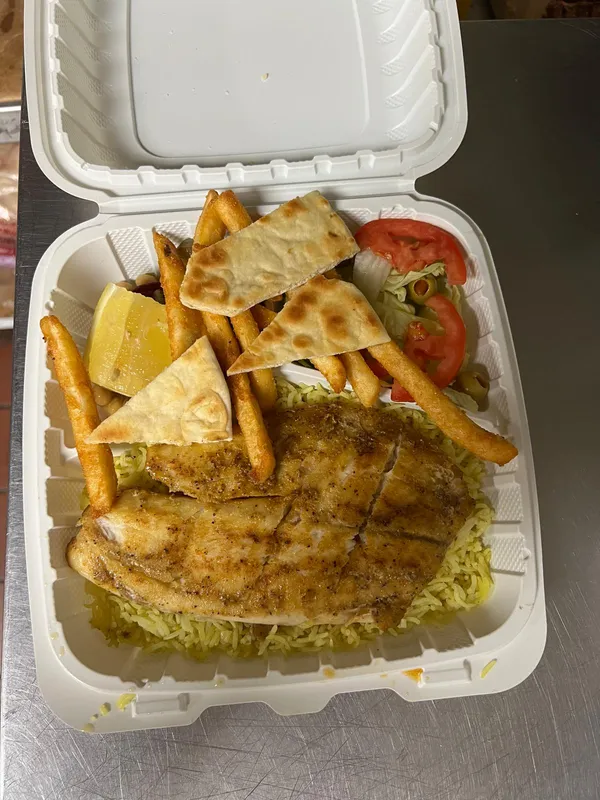 #40. Chicken Over Rice With Salad