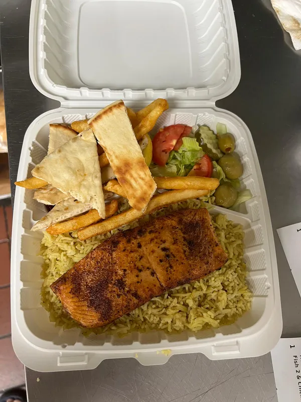 #52. Grilled Salmon + Rice + Salad