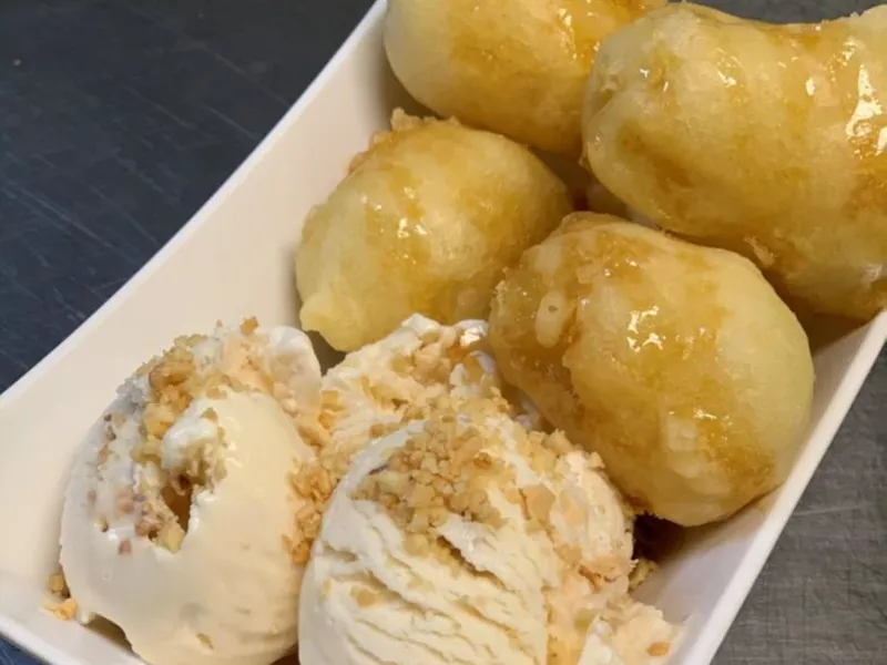 Fried Banana With Coconut Ice Cream