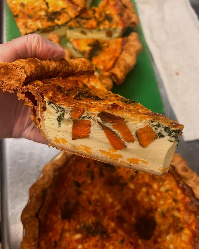 Sweet Potato Spinach Quiche Slice
