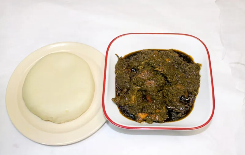 Cassava Leaf Soup with Fufu