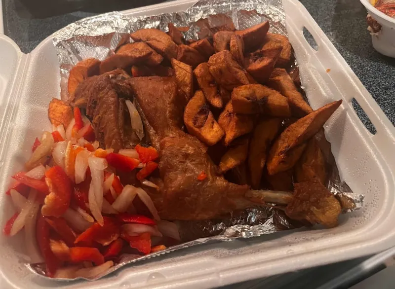 Fried Chicken with Plantains