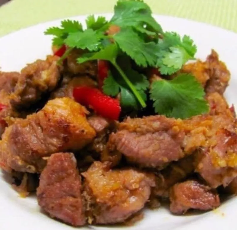 Griot (Fried Pork Chunks) & Fried Plantains