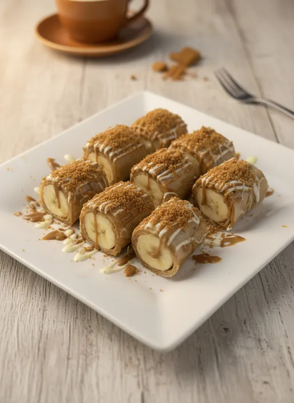 Banana And Biscoff Sushi Crepe
