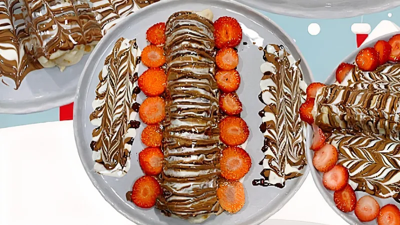 Strawberry Banana Sushi Crepe