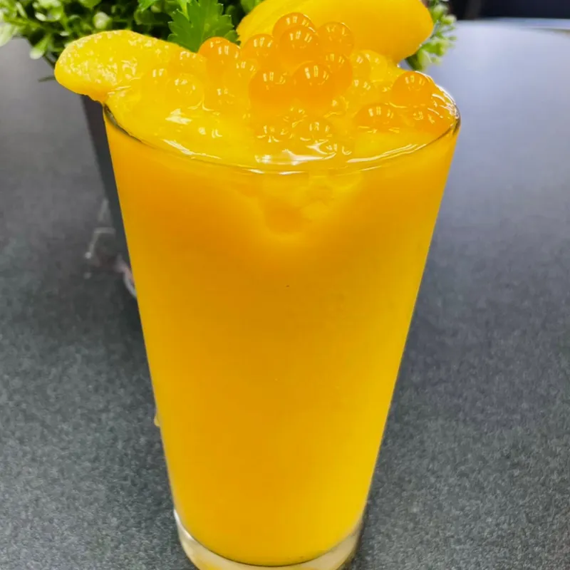 Peach Mango Smoothie With Mango Boba