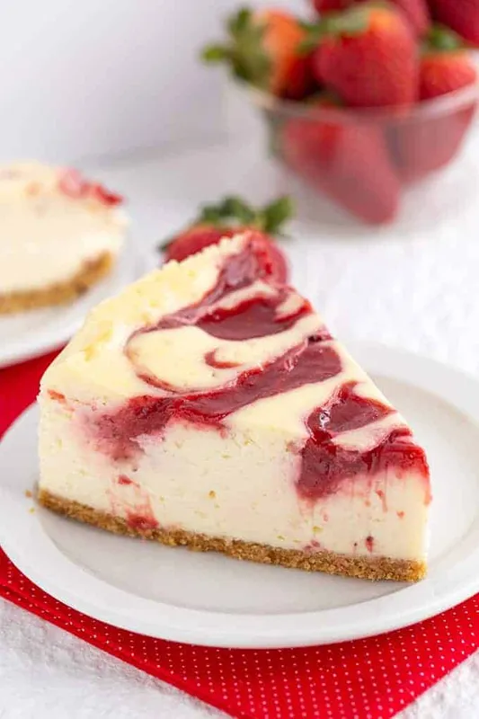 Strawberry Swirl Cheesecake ( One Slice )