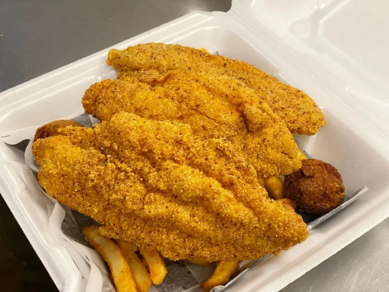 (2) Cajun Fried Catfish Fillets With Fries