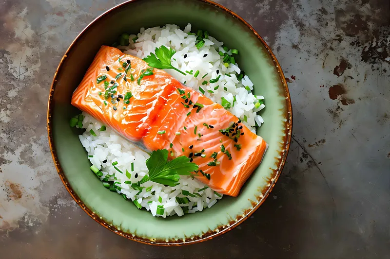 Salmon With Rice Or Pasta