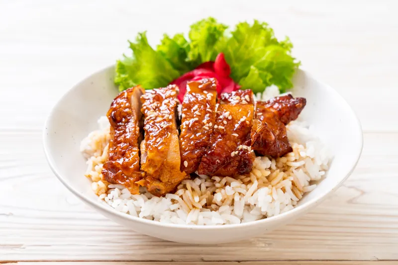 10. Steam Rice and Grilled Chicken