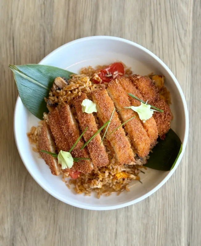 Crispy Chicken with Tom Yum Fried Rice