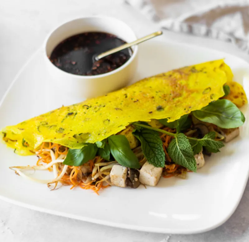 Vegan Banh Xeo (Vietnamese Crepe)