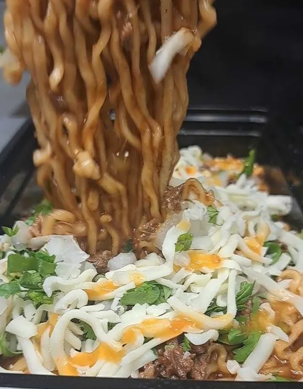 Birria With Natural Noodles (Know In Mexico As Ramen Noodles)