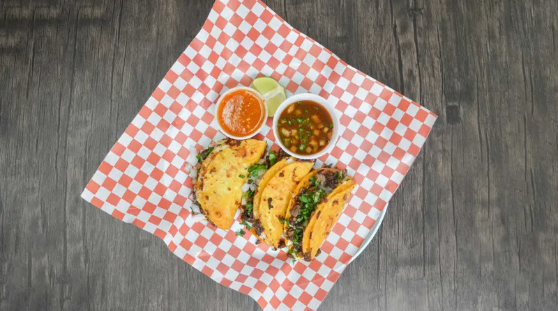Birria Quesatacos (Order Of 3 Tacos) & Consome