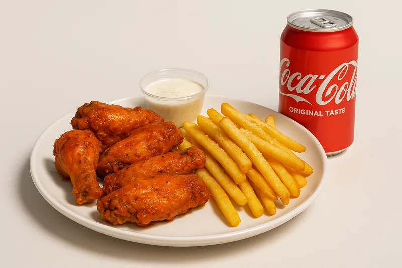 Combo 2 (wings+ fries + drink)