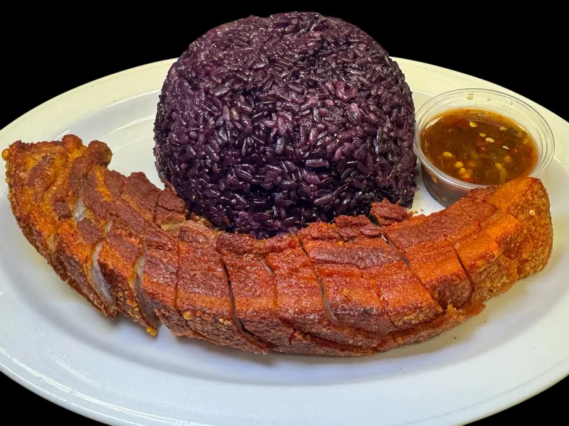 D1. Crispy Pork Belly With Sticky Rice