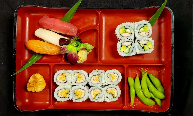 J-6 Spicy Krab Roll (8), Sushi (3), California Roll (4)