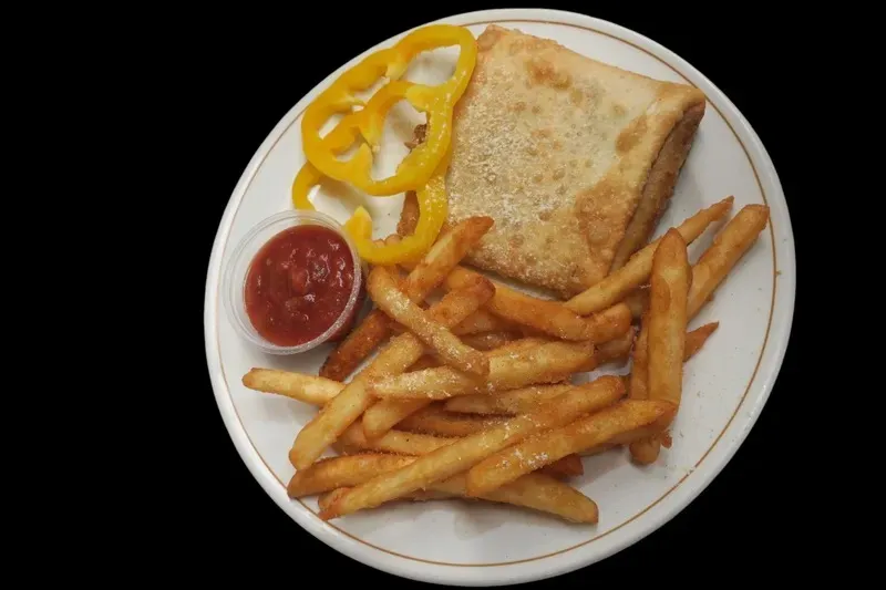 2 Pizza Puff With Fries