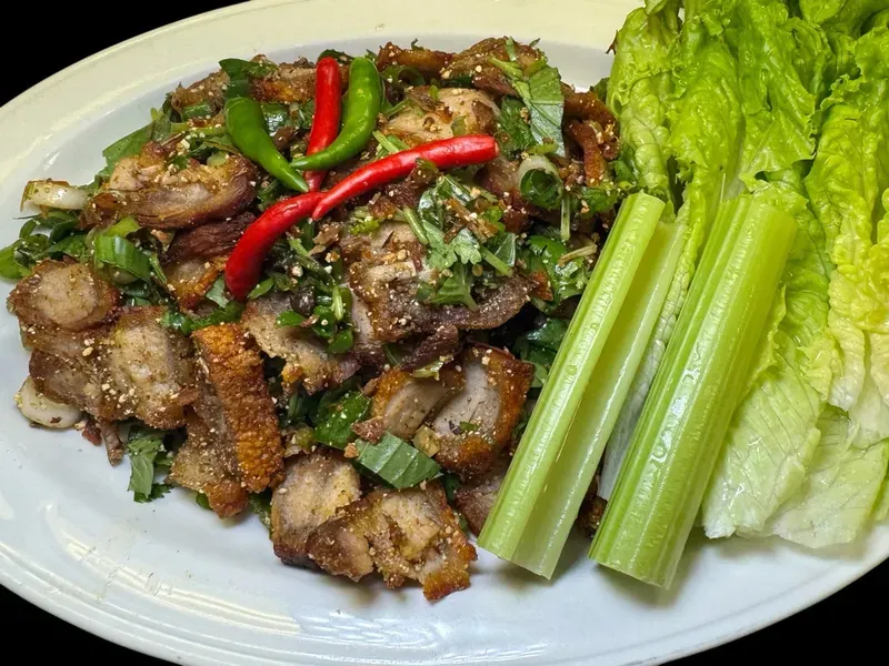 L4. Crispy Pork Belly Laab