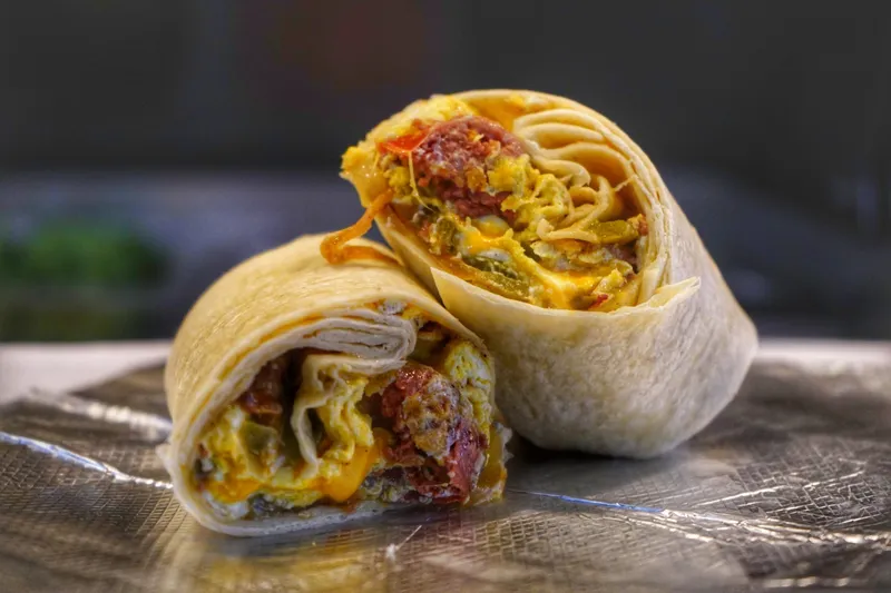 Bacon, Egg And Cheddar Burrito
