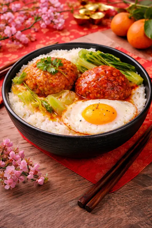 Twin Lionheads (Pork Meatballs) Rice Bowl