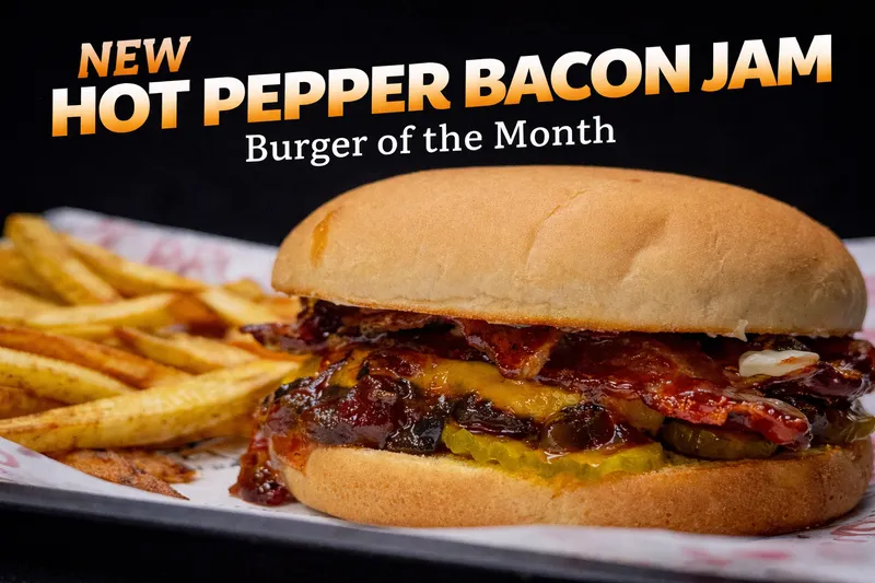 BURGER MONTH HOT PEPPER BACON JAM