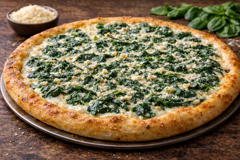 Spinach Alfredo Pizza