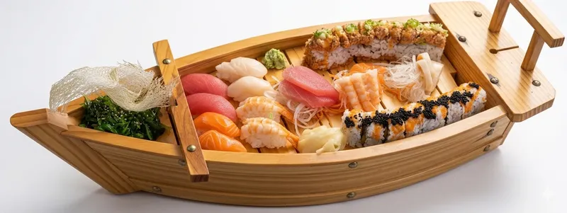 Sushi Boat For Two (14pcs sushi/sashimi, 2 signature rolls, seaweed salad)
