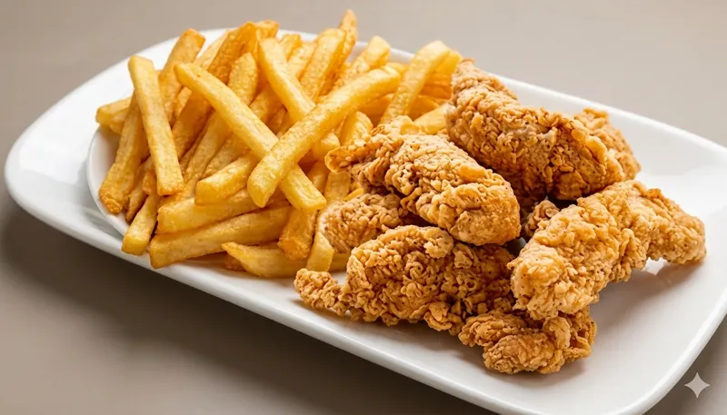 10. 4 Pieces Strips + Fries