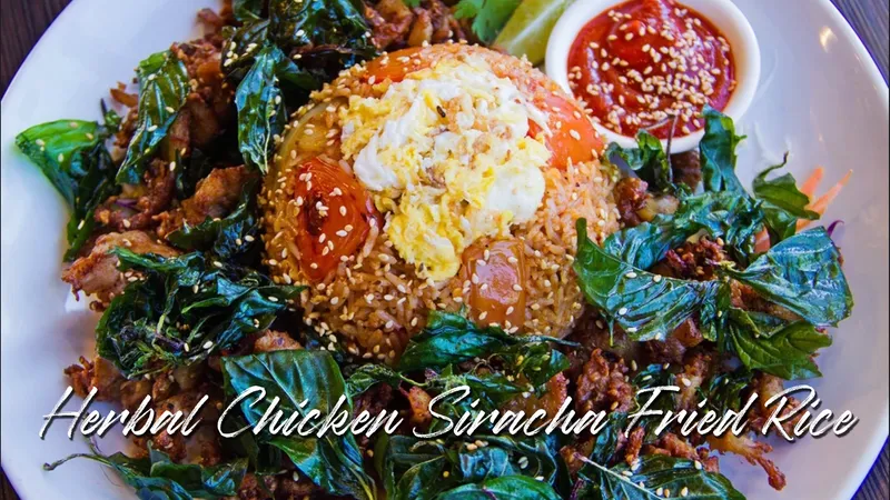 Herbal Chicken Sriracha Fried Rice