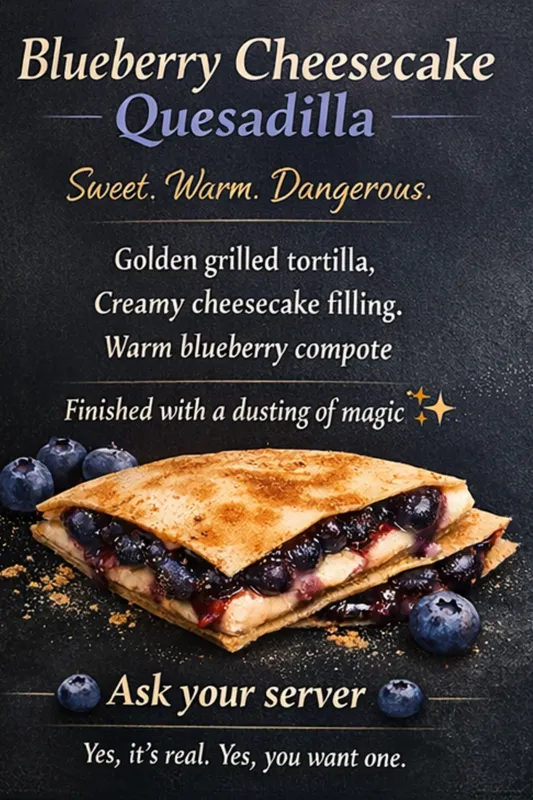 Blueberry Cheesecake Quessadilla
