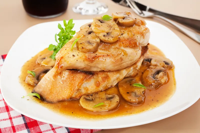 Half Tray Of Chicken Marsala