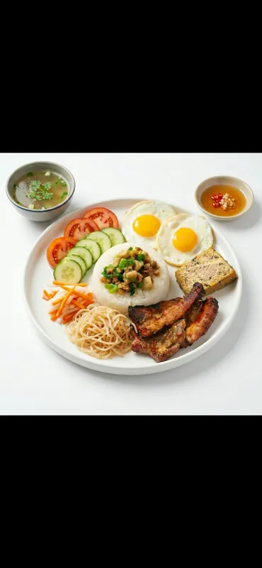 Grilled pork ribs / Com Suong Bi Cha