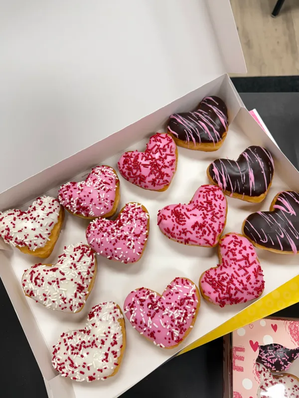 Dozen heart shaped donuts!
